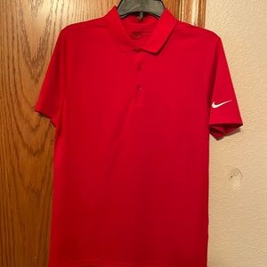 Mens Small Red Golf Dri Fit Polo